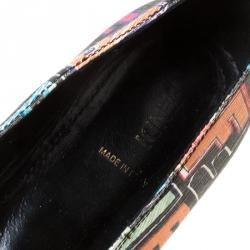 Pre Owned Fendi Multicolor Zucca Spalmati Coated Canvas Ballet Flats Size 39