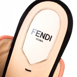 Pre Owned Fendi Black Suede Wave Mules Platform Sandals Size 39