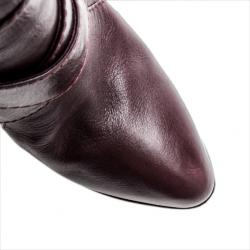 مملوكة مسبقًا Fendi Purple Leather Buckle Knee Length Boots Size 37