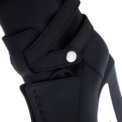 Pre Owned Fendi Black Leather Diana Harness Ankle Boot Size 39