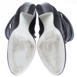 Pre Owned Fendi Black Leather Diana Harness Ankle Boot Size 39