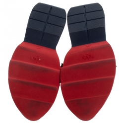 Pre Owned Fendi Multicolor Knit Fabric And PVC Strap Rockoko Sneakers Size 37