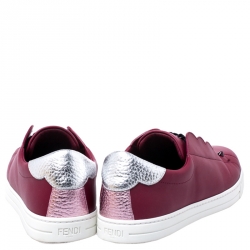 Pre Owned Fendi Red Leather Slip On Sneakers Size 38