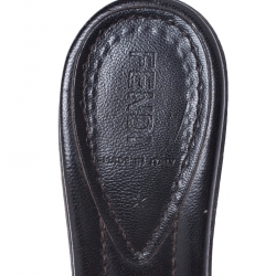 Pre Owned Fendi Gold Textured Leather Open Toe Wooden Platform Slides Size 37.5