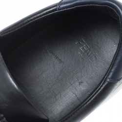 Pre Owned Fendi Black Logo Knit and Leather Rockoclick Slip On Sneakers Size 36