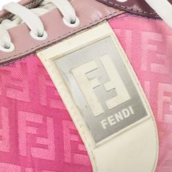 مملوكة مسبقًا Fendi Pink Nylon Zucchino Lace-Up Sneakers Size 38