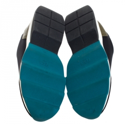 Pre Owned Fendi Black Neoprene Studded Slip On Sneakers Size 38