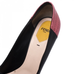 Pre Owned Fendi Multicolor Leather Monster Eyes Pointed Toe Pumps Size 40