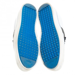 Pre Owned Fendi Multicolor Leather Karlito Studded Low Top Sneakers Size 40