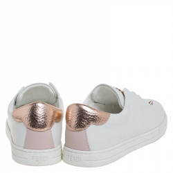 Pre Owned Fendi White Leather Slip On Sneakers Size 37