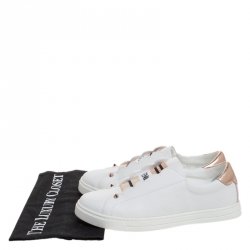 Pre Owned Fendi White Leather Slip On Sneakers Size 37