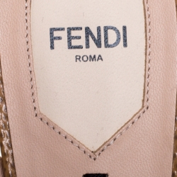 Pre Owned Fendi Multicolor Leather Studded Monster Slingback Sandals Size 40