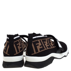 Pre Owned Fendi Multicolor FF Monogram Knit Fabric Rockoko Sneakers Size 38