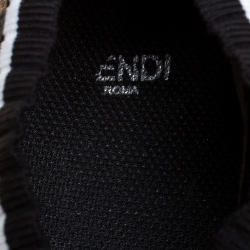 Pre Owned Fendi Multicolor FF Monogram Knit Fabric Rockoko Sneakers Size 38