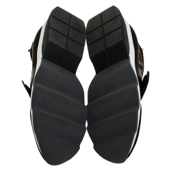 Pre Owned Fendi Multicolor FF Monogram Knit Fabric Rockoko Sneakers Size 38