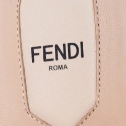 Pre Owned Fendi White Leather Flowerland Thong Flats Size 37