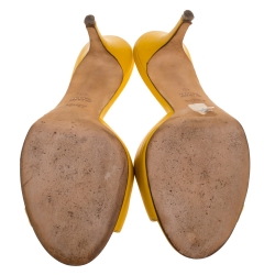 Fendi Mustard Zucca Canvas and Leather Slide Sandals Size 40