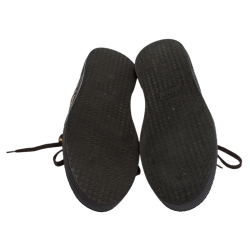 Pre Owned Fendi Brown Zucchino Canvas and Leather Low Top Sneakers Size 41