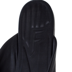 Pre Owned Fendi Black Satin Crystal Embellished FFreedom Mules Size 40