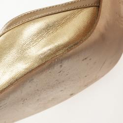 Pre Owned Fendi Gold Metallic Leather Bow Dórsay Pumps Size 39