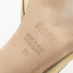 Pre Owned Fendi Gold Metallic Leather Bow Dórsay Pumps Size 39