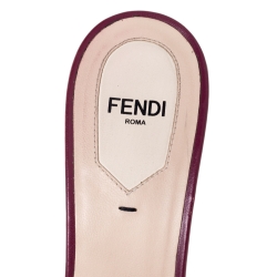 Pre Owned Fendi Black Velvet Multicolor FF Logo Slip On Slides Size 38.5