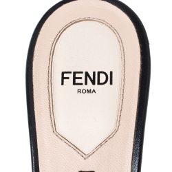 Fendi Brown Zucca Velvet Open Toe Slides Sandals Size 36