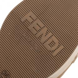 مملوكة مسبقًا Fendi Beige Leather Slingback Platform Wedges Size 38