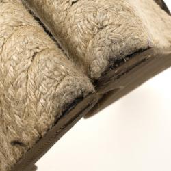 مملوكة مسبقًا Fendi Zucca Canvas Peep Toe Espadrilles Wedges Size 39