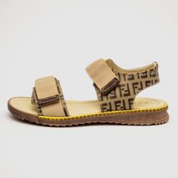 Pre Owned Fendi Zucchino Flat Sandals Size 36