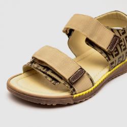 Pre Owned Fendi Zucchino Flat Sandals Size 36