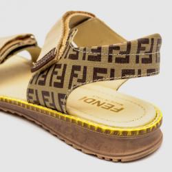Pre Owned Fendi Zucchino Flat Sandals Size 36