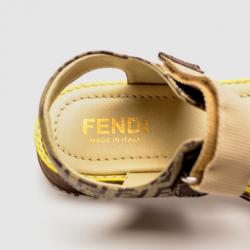 Pre Owned Fendi Zucchino Flat Sandals Size 36