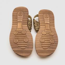 Pre Owned Fendi Zucchino Flat Sandals Size 36