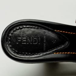 Pre Owned Fendi Zucca Canvas Slingback Sandals Size 38