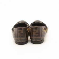 مملوكة مسبقًا Fendi Zucca Monogram Mary Jane Ballerina Flats Size 38