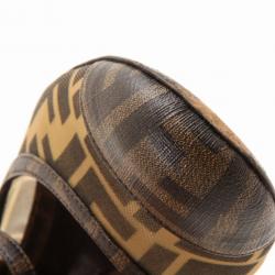 مملوكة مسبقًا Fendi Zucca Monogram Mary Jane Ballerina Flats Size 38