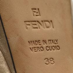 مملوكة مسبقًا Fendi Beige Leather and Satin Sling Back Pumps Size 38