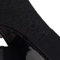 مملوكة مسبقًا Fendi Zucca Patent Demi Wedge Slides Size 38