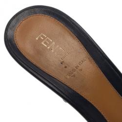 مملوكة مسبقًا Fendi Zucca Canvas Pride and Prejudice Bow Slides Size 38.5