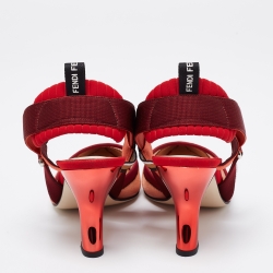 Pre Owned Fendi Multicolor Mesh and Canvas Colibri Slingback Pumps Size 40