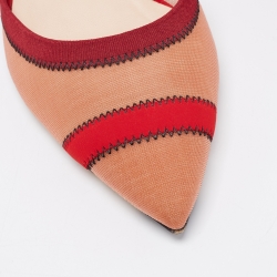 Pre Owned Fendi Multicolor Mesh and Canvas Colibri Slingback Pumps Size 40