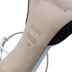 Fendi Black Suede Ankle Strap Sandals Size 39