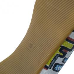 مملوكة مسبقًا Fendi White Multicolor Zucca Spalmati Ballet Flats Size 38