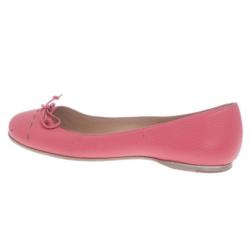 مملوكة مسبقًا Fendi Pink Leather Bow Ballet Flats Size 37