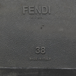 Pre Owned Fendi Black/Brown Zucca Knit Fabric Slip On Sneakers Size 38