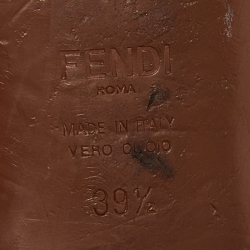 Pre Owned Fendi Multicolor Zucca Mesh and Canvas Colibri Slingback Flats Size 39.5