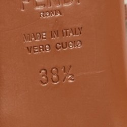 Pre Owned Fendi Tricolor Zucca Mesh and Leather Colibri Slingback Flats Size 38.5