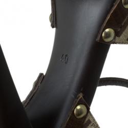 Pre Owned Fendi Zucchino Ankle Strap Sandals Size 40