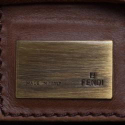 Pre Owned Fendi Brown Zucca Canvas Carryall Weekender Traveling Bag